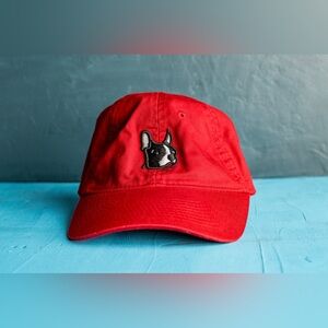 Boston University Red Baseball Cap with Boston Terrier mascot